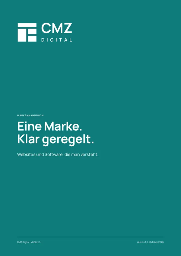 Titelseite des Markenhandbuchs von CMZ Digital